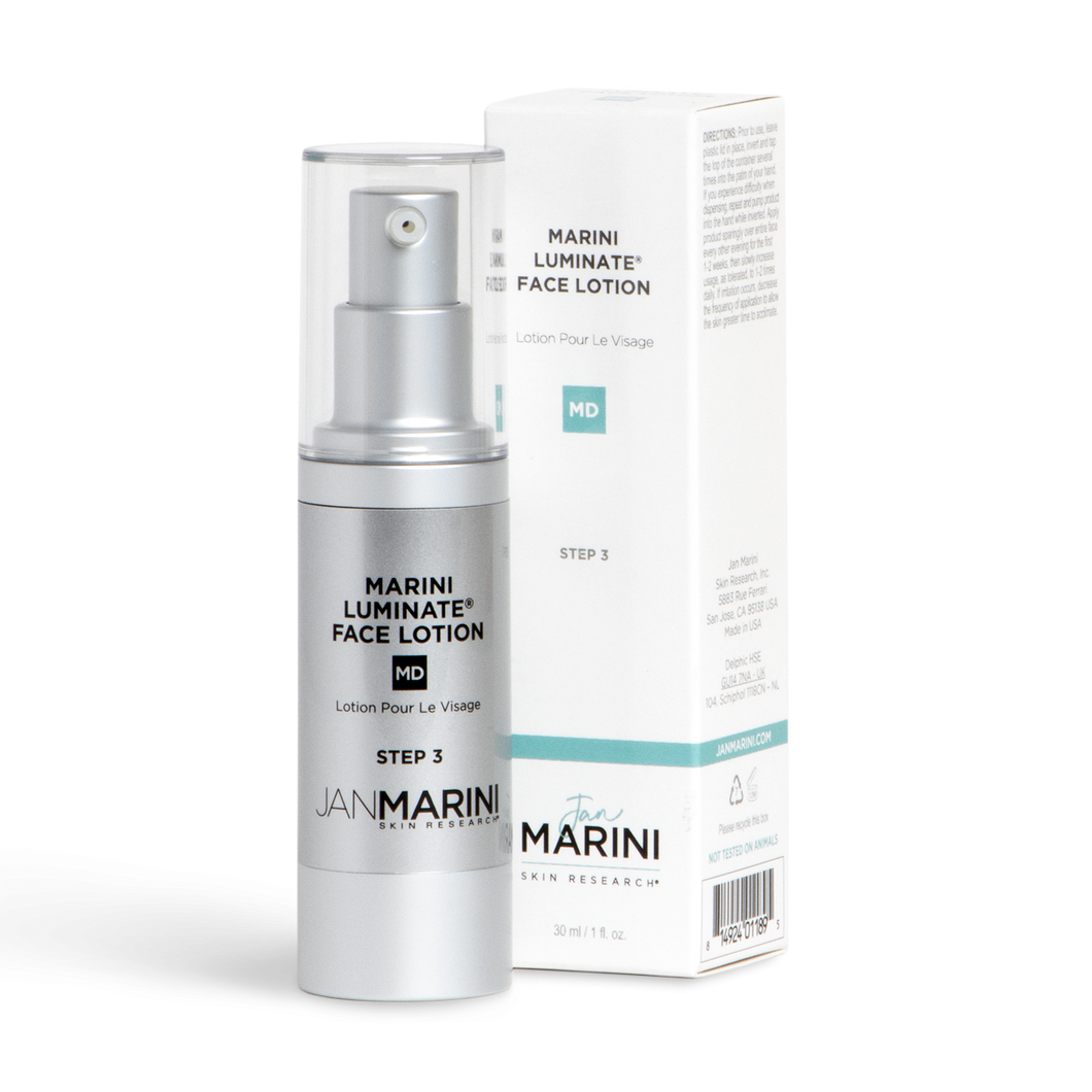 MD Marini Luminate Face Lotion.shown to reduce the appearance of discoloration, fine lines and wrinkles.